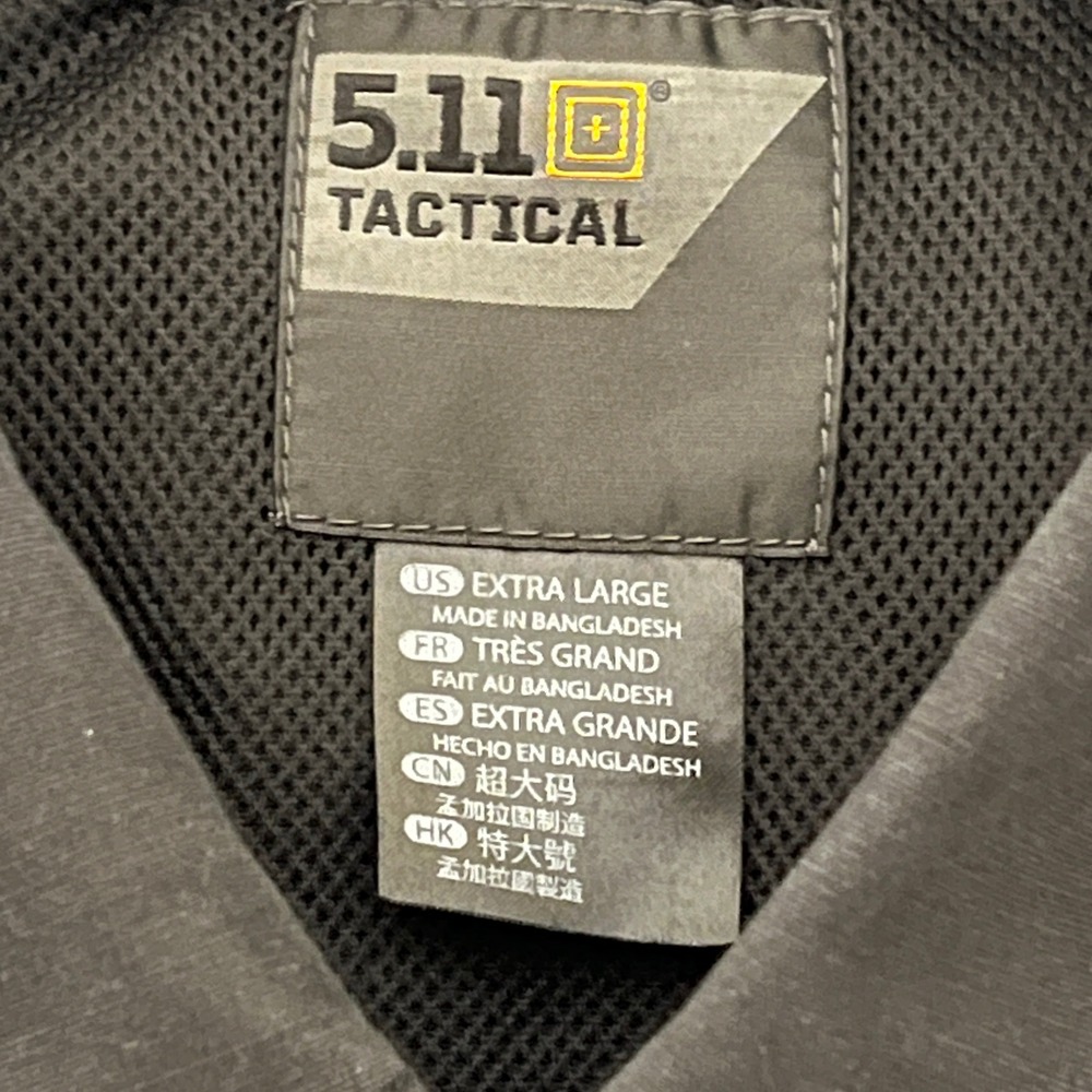 5.11 Tactical Mens Extra Large Black Short Sleeve Button Up Shirt Work Utility - Picture 3 of 8